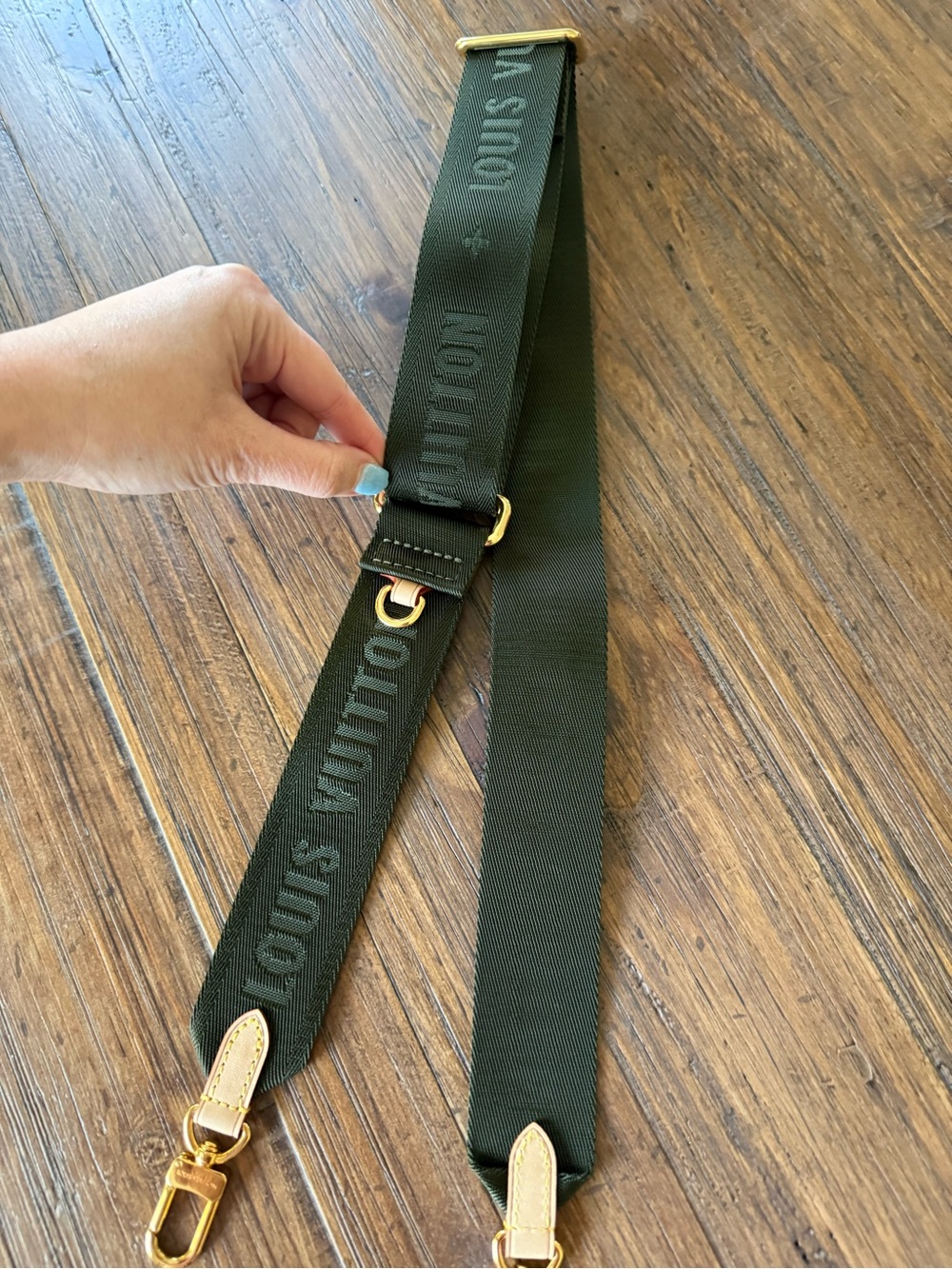 Louis Vuitton LV Wide Bandoulière Guitar Strap Khaki Green Adjustable